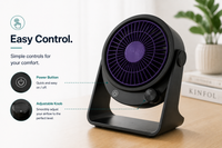 Bireafon AirNova™ Desktop Cooling Fan with Semiconductor Cooling Plate & 150-Level Stepless Speed
