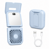 Bireafon AirGlow™ Foldable Mirror Fan – 3-in-1 Handheld, Desktop & Hanging Fan with Makeup Mirror